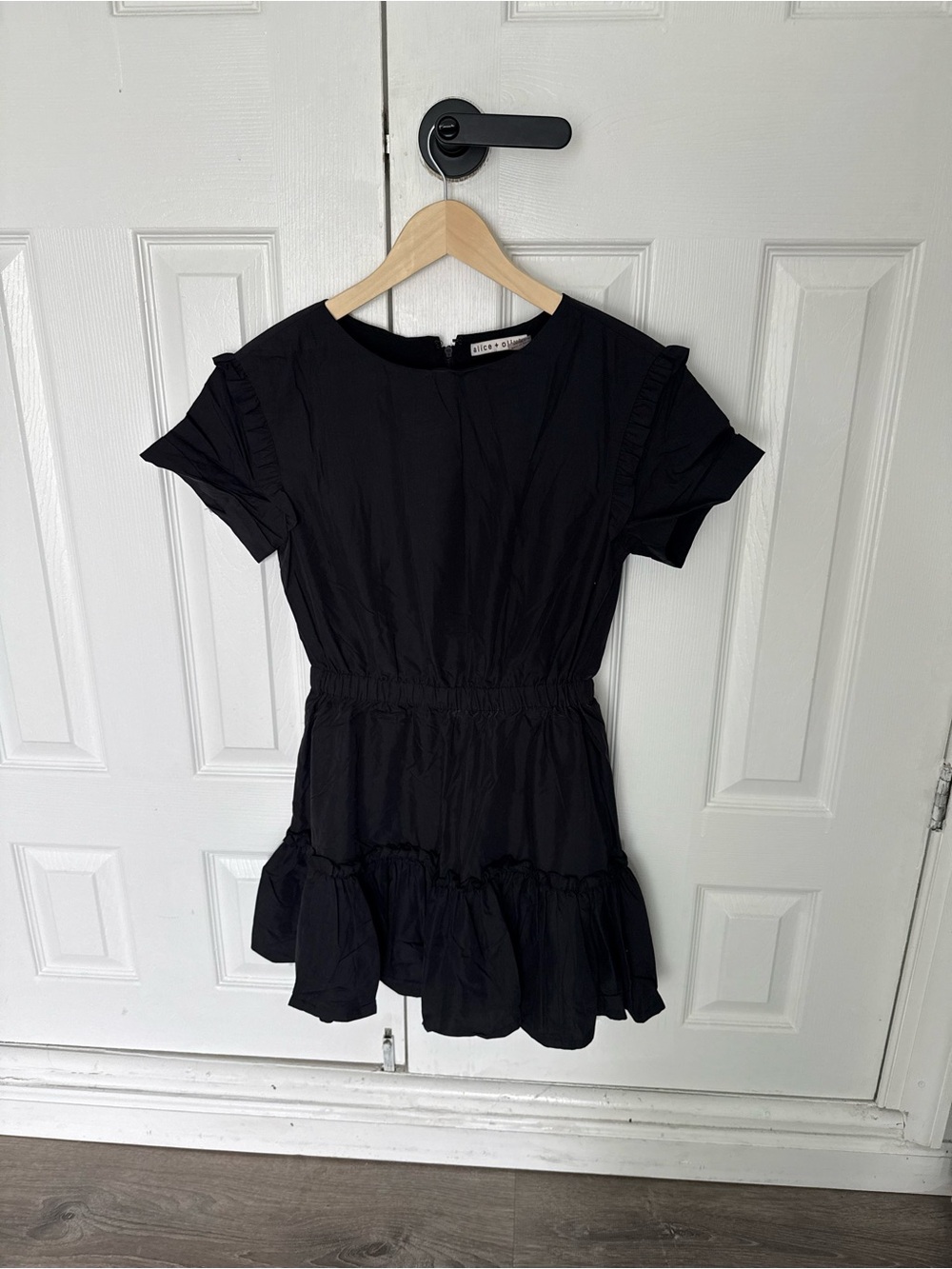 Alice + Olivia Black Short Dress with Signature Label